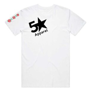 5 Star Apparel White Roses T-Shirt