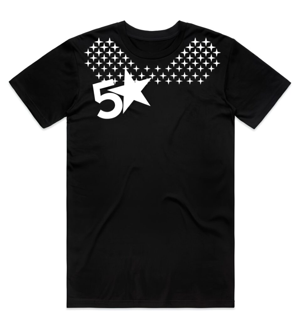 5 Star Apparel Black Faded T-Shirt