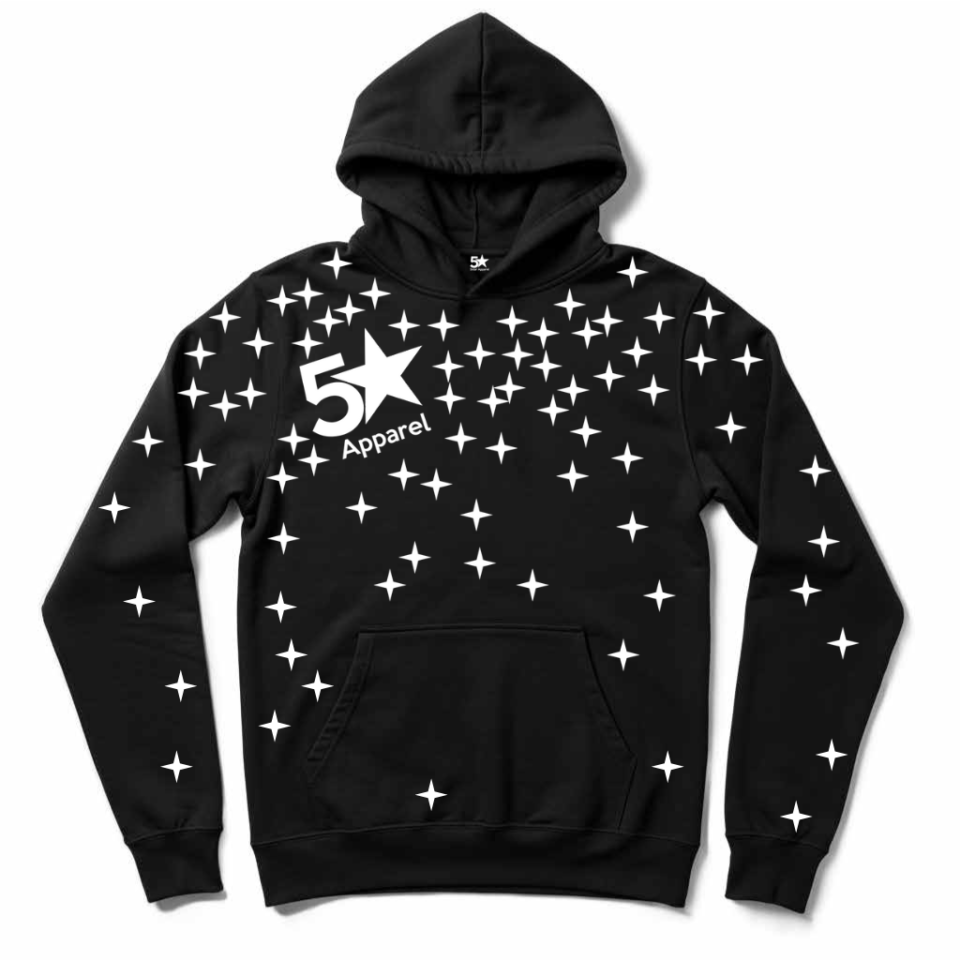 5 Star Black Hoodie – Stars